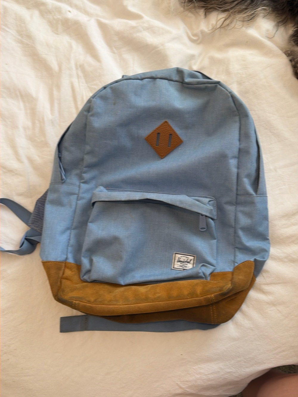 Herschel Supply Co. Light Blue and Brown Canvas Backpack